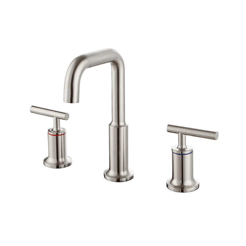 Metro Bathroom Faucet - Widespread - 8" Brass/Brushed Nickel