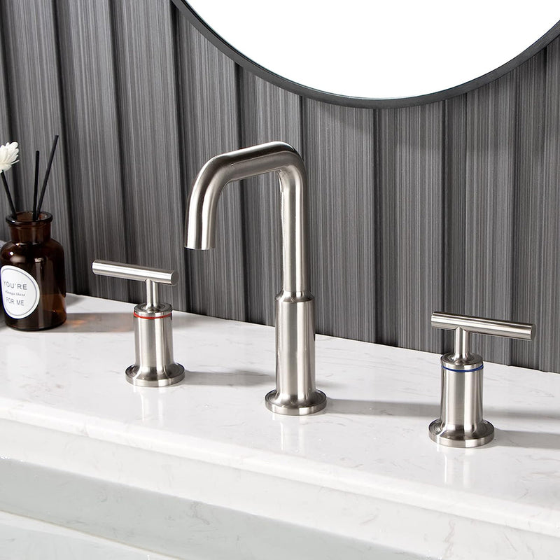 Metro Bathroom Faucet - Widespread - 8" Brass/Brushed Nickel