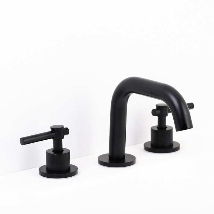 Metro Bathroom Faucet - Widespread - 5" Brass/Matt Black