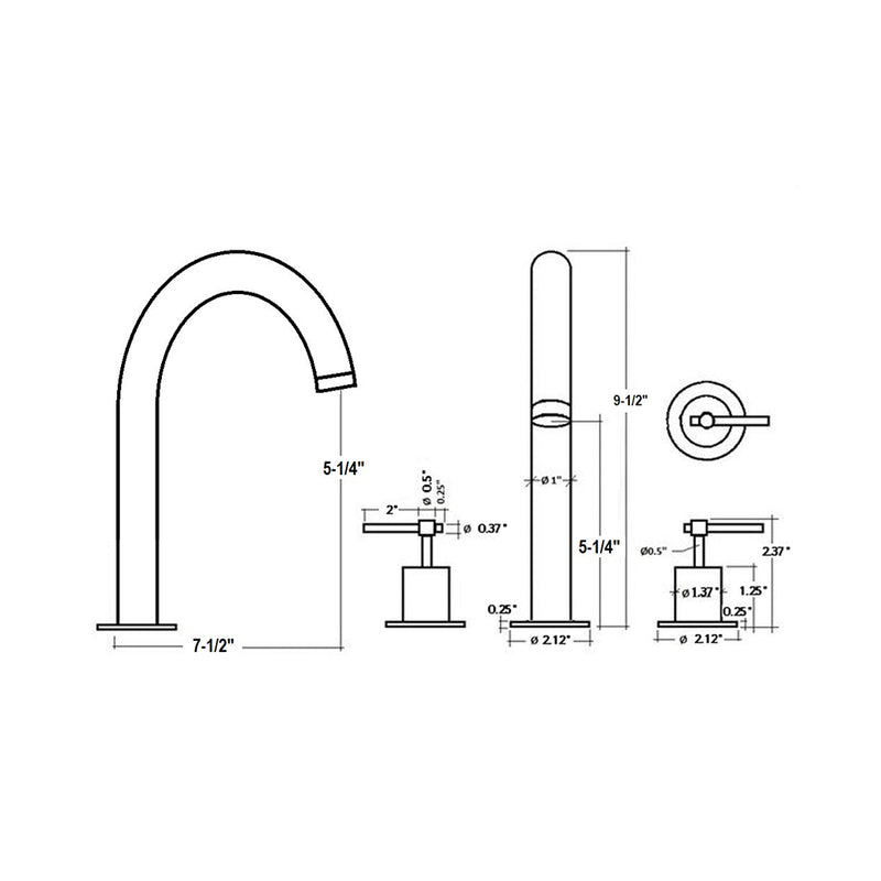 Metro Soho Bathroom Faucet - Widespread - 10" Brass/Brushed Nickel