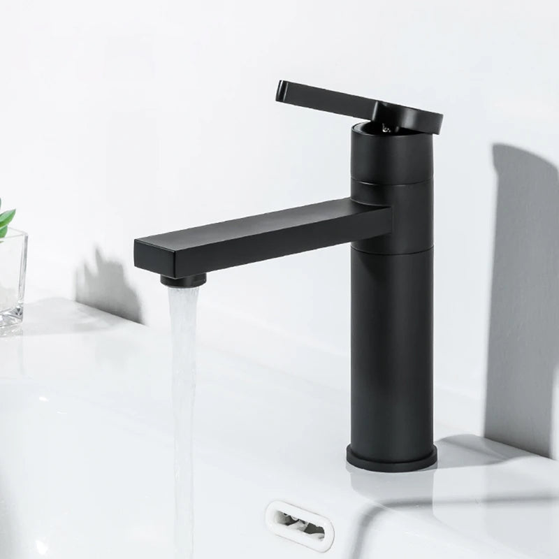 Metro Soho Bathroom Faucet - Single Hole - 8" Brass/Matt Black