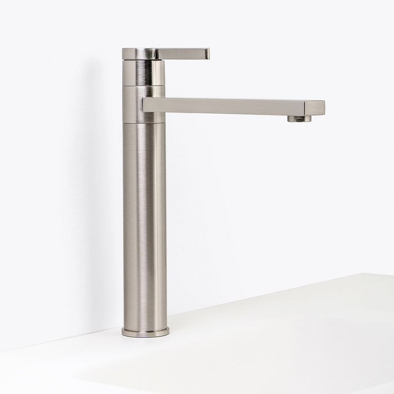 Metro Soho Vessel Bathroom Faucet - Single Hole - 13" Brass/Brushed Nickel