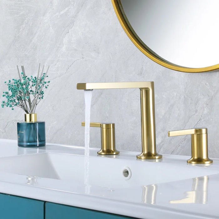 Metro Soho Bathroom Faucet - Widespread - 14" Brass/Satin Brass