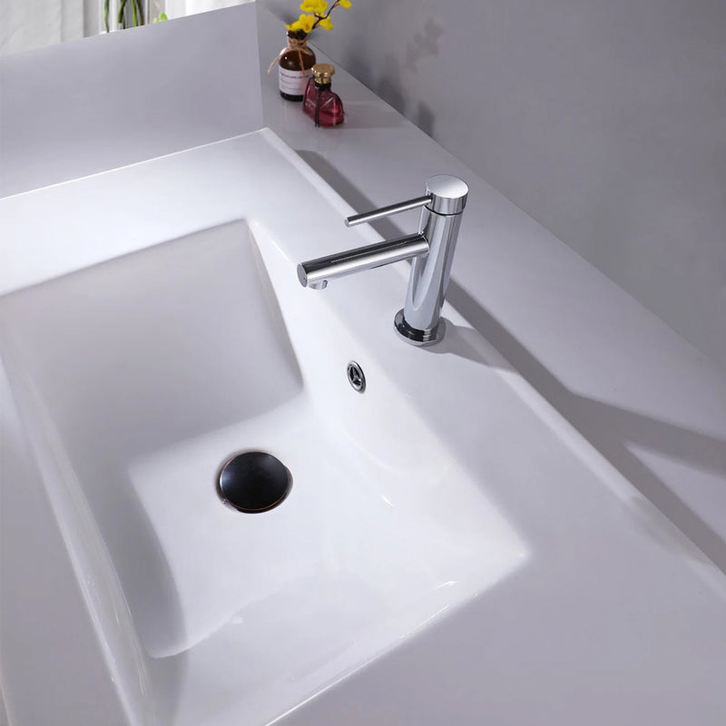 Metro Soho Thin Bathroom Faucet - Single Hole - 7" Brass/Polished Chrome