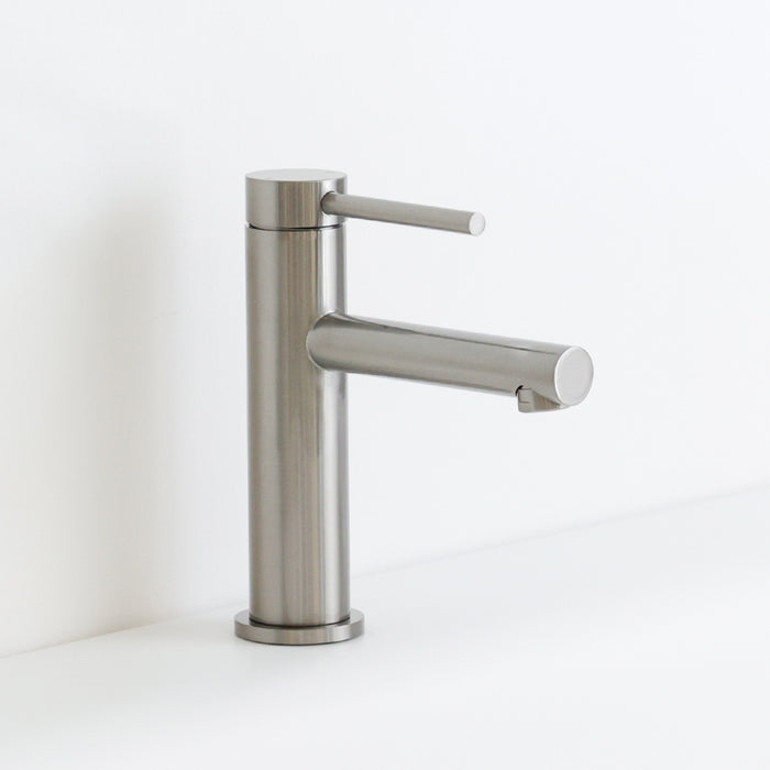 Metro Soho Thin Bathroom Faucet - Single Hole - 7" Brass/Brushed Nickel