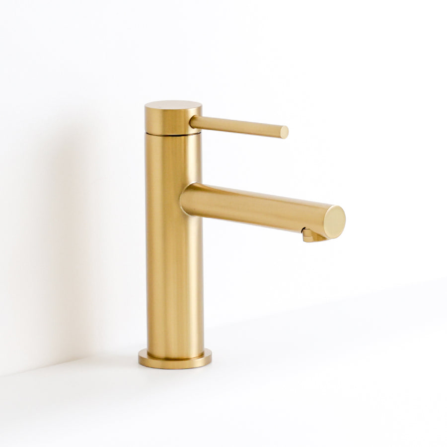 Metro Soho Thin Bathroom Faucet - Single Hole - 7" Brass/Satin Brass