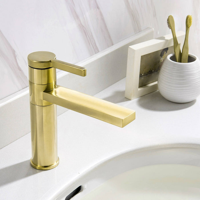 Metro Soho Bathroom Faucet - Single Hole - 8" Brass/Satin Brass