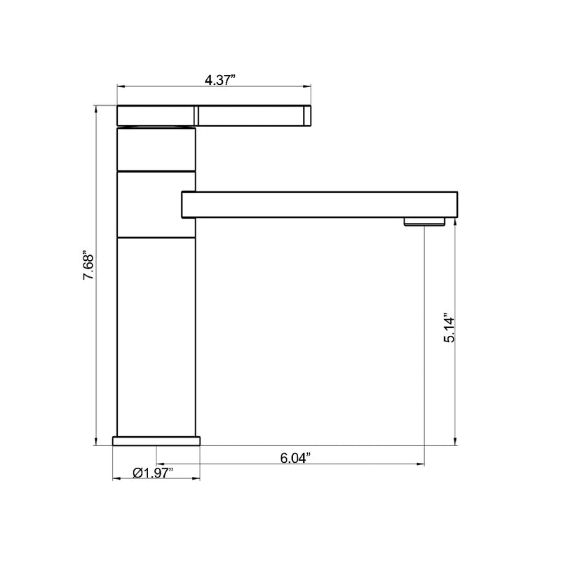 Metro Soho Bathroom Faucet - Single Hole - 8" Brass/Satin Brass