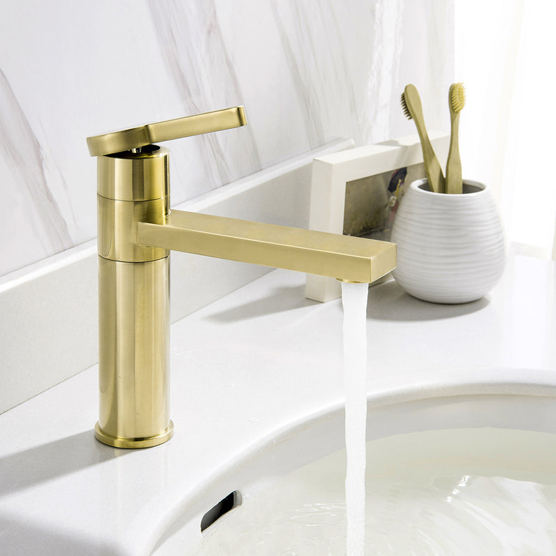 Metro Soho Bathroom Faucet - Single Hole - 8" Brass/Satin Brass