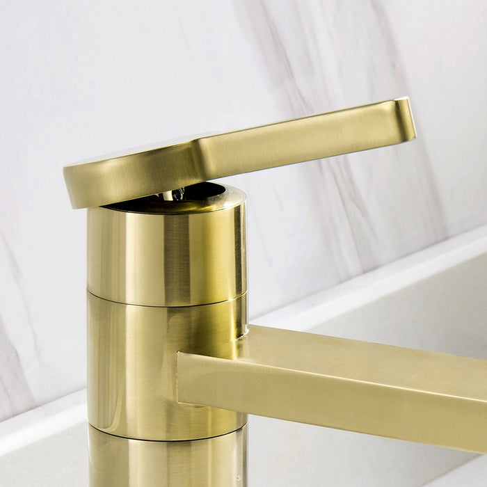 Metro Soho Bathroom Faucet - Single Hole - 8" Brass/Satin Brass