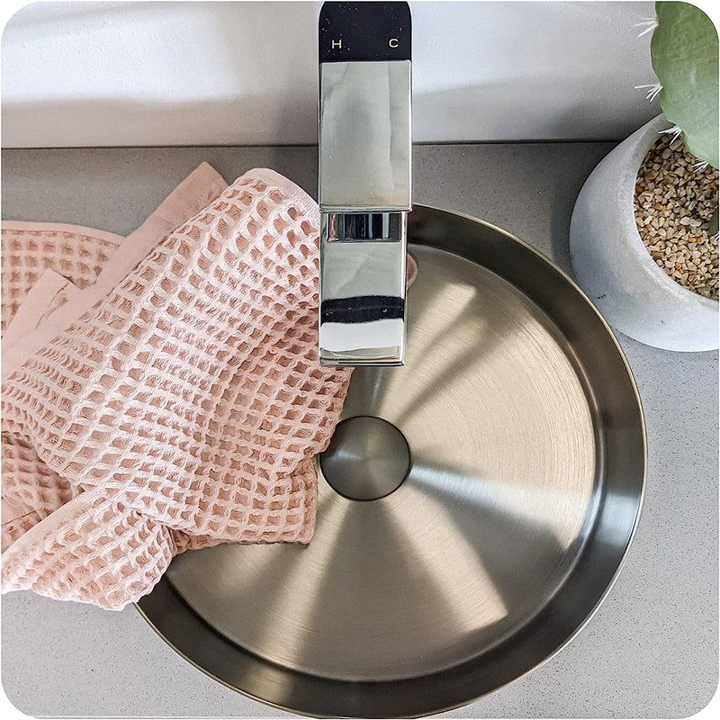 Fancy Vessel Bathroom Sink - Over Mount - 15" Stainless Steel/Gun Black