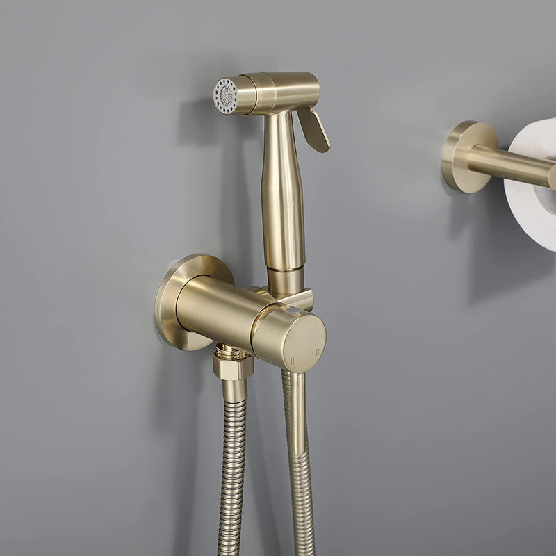 Shower Complements Bidet Hose - Free Standing - 47" Brass/Satin Brass