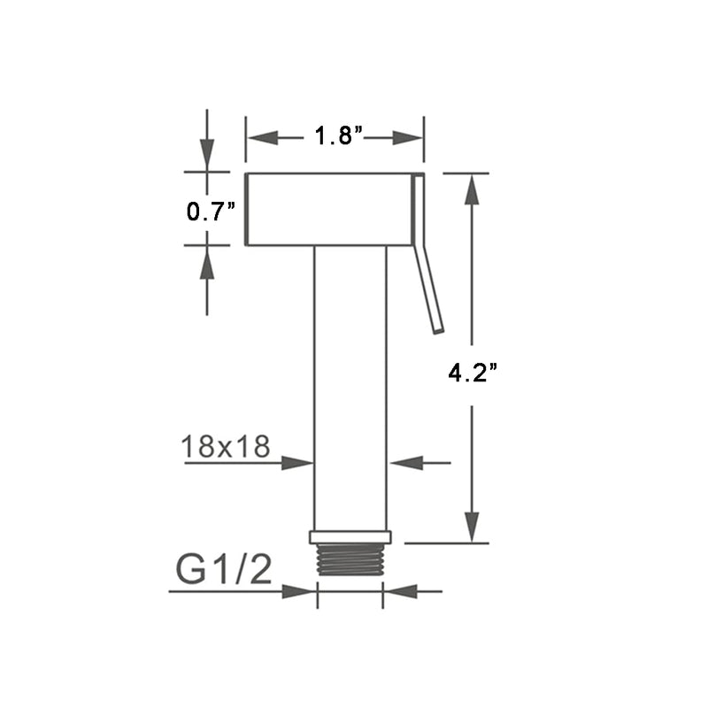 Devon Bidet Sprayer - Wall Mount - 4" Brass/Brushed Nickel