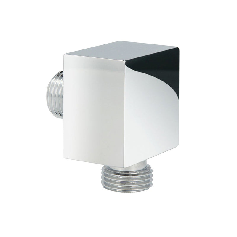 Cubic Hand Shower Connector - Wall Mount - 2" Brass/Polished Chrome