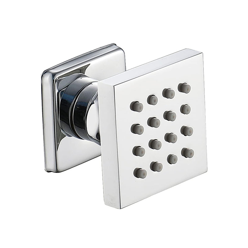Cubic Shower Jet - Wall Mount - 2" Brass/Polished Chrome