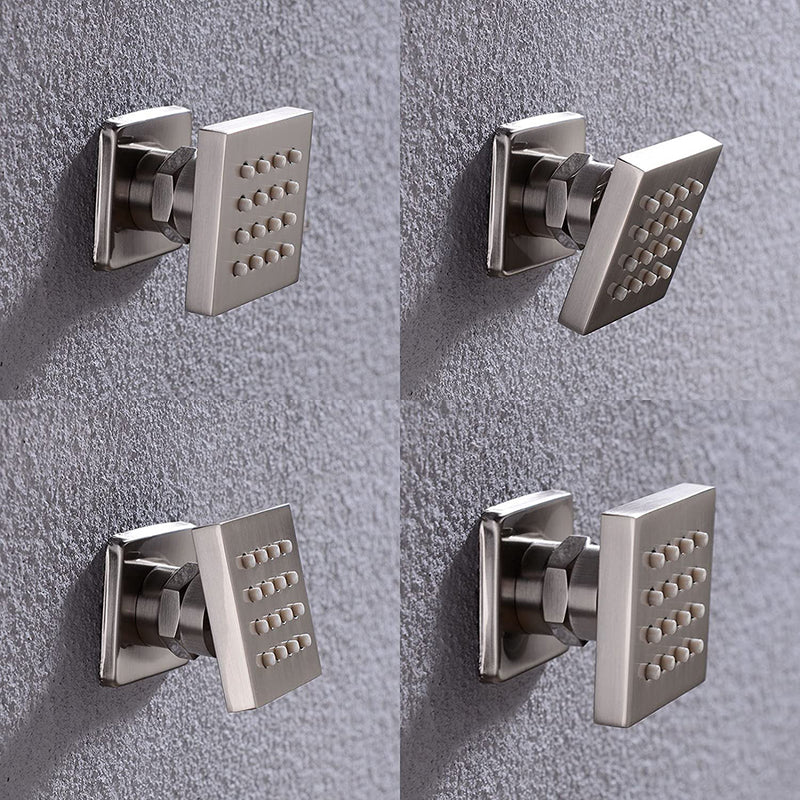 Cubic Shower Jet - Wall Mount - 2" Brass/Brushed Nickel
