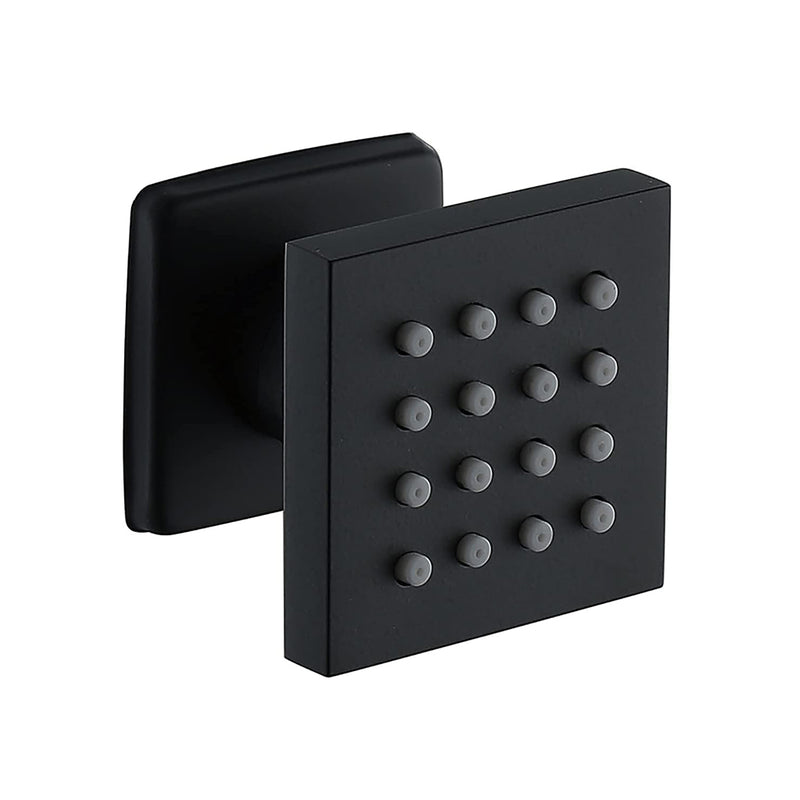 Cubic Shower Jet - Wall Mount - 2" Brass/Matt Black