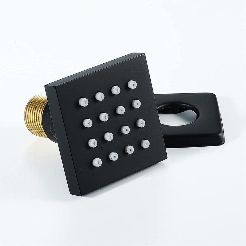 Cubic Shower Jet - Wall Mount - 2" Brass/Matt Black