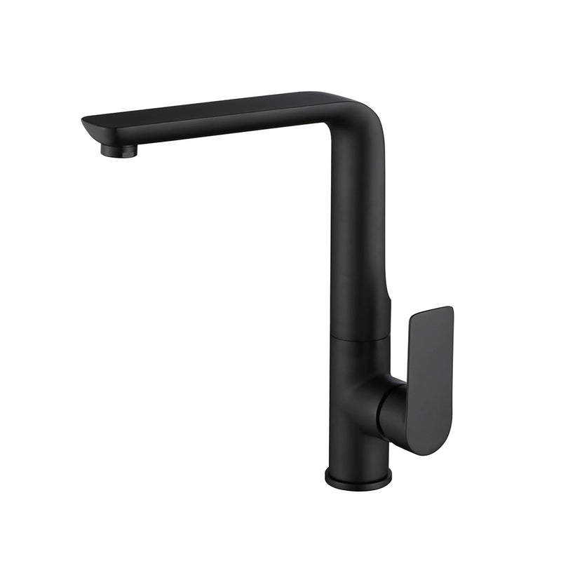 Moon Kitchen Faucet - Single Hole - 14" Brass/Matt Black