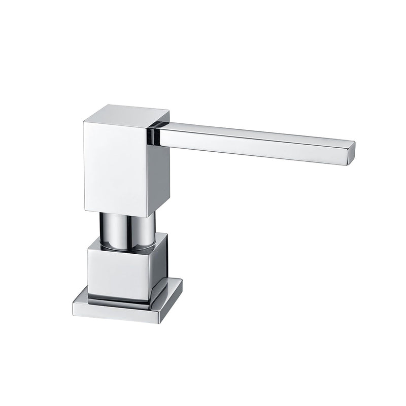 Cubic Kitchen Soap Dispenser - Single Hole - 5" Brass/Polished Chrome