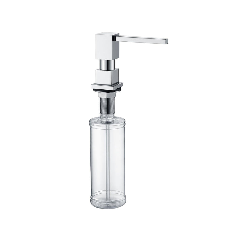 Cubic Kitchen Soap Dispenser - Single Hole - 5" Brass/Polished Chrome