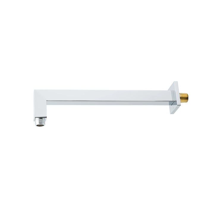 Cubic Shower Arm - Wall Mount - 15" Brass/Polished Chrome