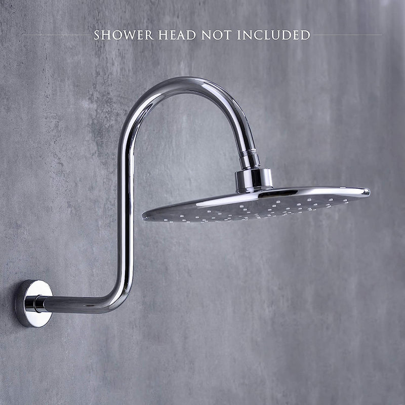 Smart Shower Arm - Wall Mount - 12" Brass/Polished Chrome