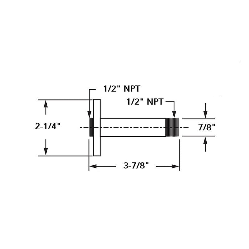 Smart Shower Arm - Ceiling Mount - 4" Brass/Polished Chrome
