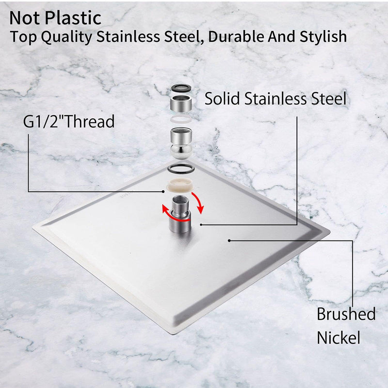 Luk 2 Round Nozzle Shower Head - Wall Or Ceiling Mount - 12"