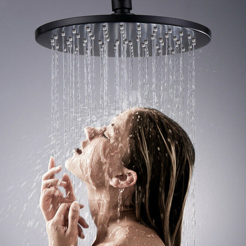 Smart Round Nozzle Complete Shower Head - Wall Mount - 8" Brass/Matt Black