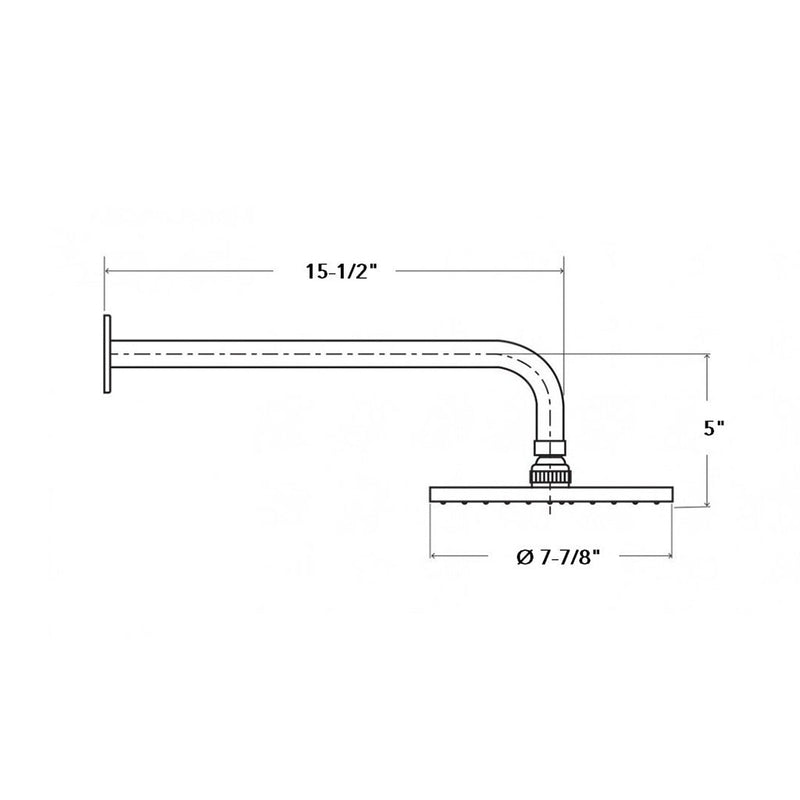 Smart Round Nozzle Complete Shower Head - Wall Mount - 8" Brass/Matt Black