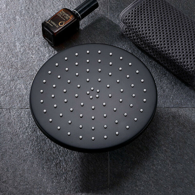 Smart Round Nozzle Complete Shower Head - Wall Mount - 8" Brass/Matt Black