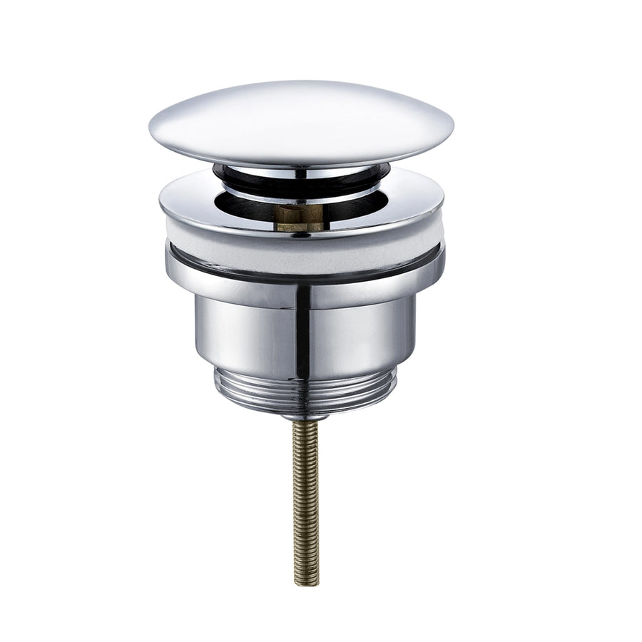 Universal Click-Clack Sink Drain - Drop-In - 2" Brass/Polished Chrome