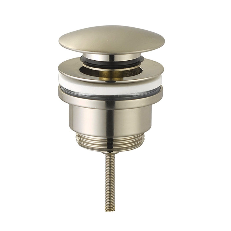 Universal Click-Clack Sink Drain - Drop-In - 2" Brass/Brushed Nickel