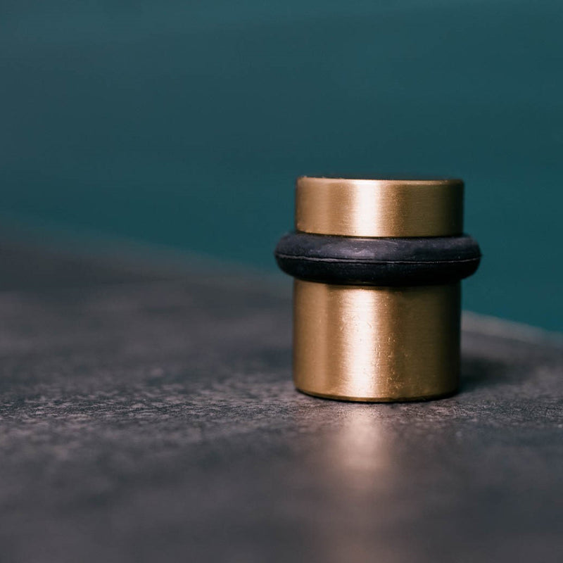 Universal Door Stop - Floor Mount - 1" Brass/Brushed Nickel