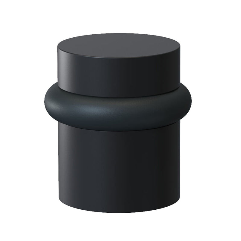 Universal Door Stop - Floor Mount - 1" Brass/Matt Black