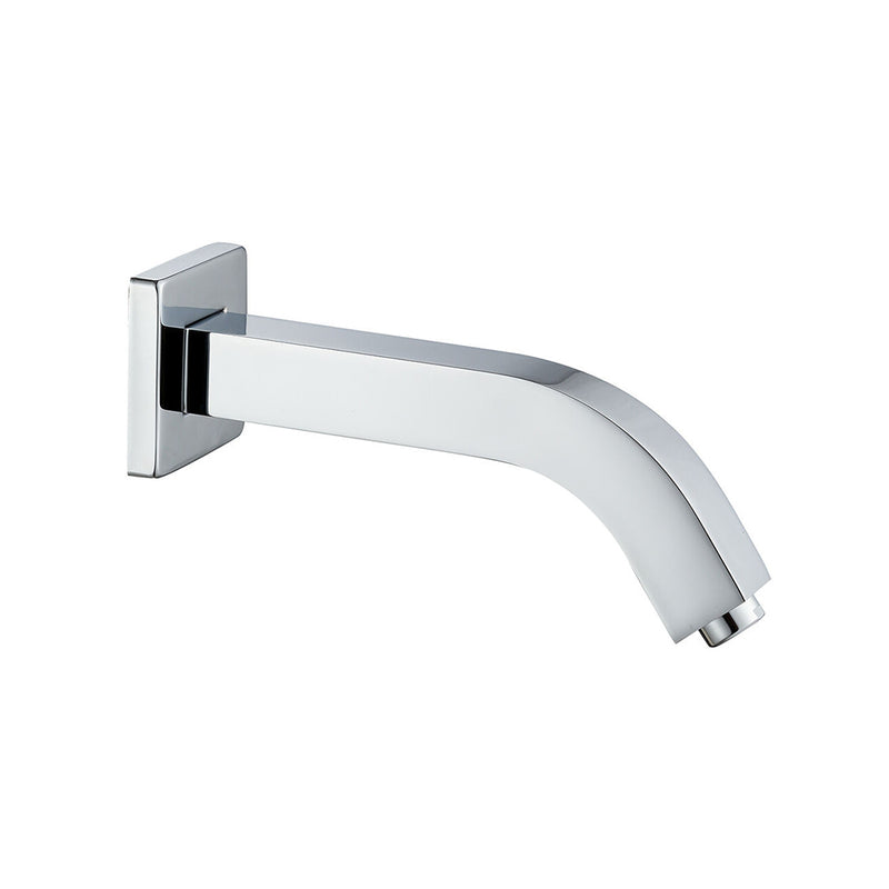 Cubic Tub Spout - Wall Mount - 7" Brass/Polished Chrome