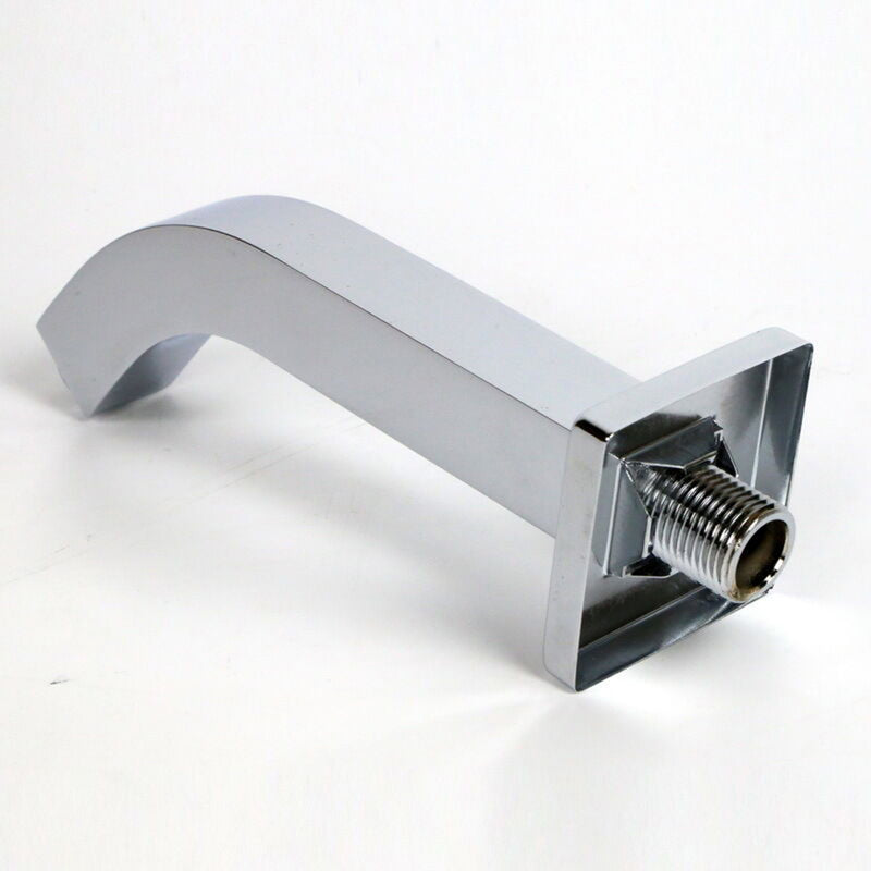 Cubic Tub Spout - Wall Mount - 7" Brass/Polished Chrome