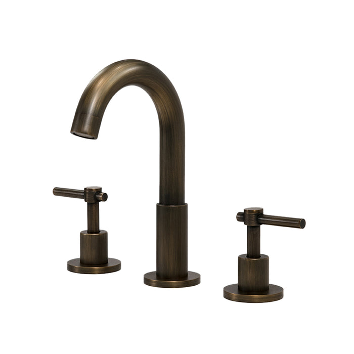 Smart Lever Bathroom Faucet - Widespread - 8" Brass/Antique Brass