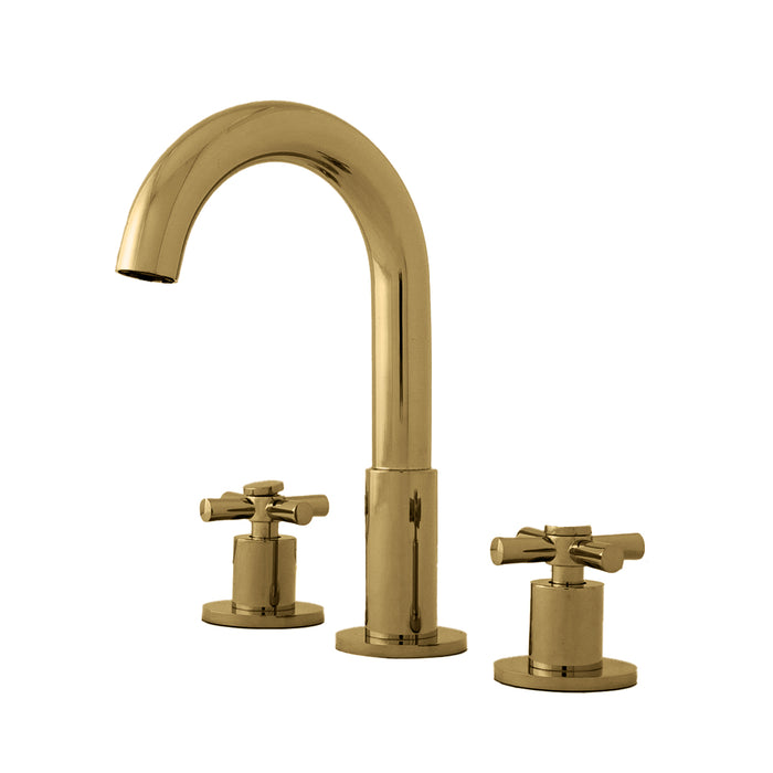 Smart Cross Bathroom Faucet - Widespread - 8" Brass/Polished Brass