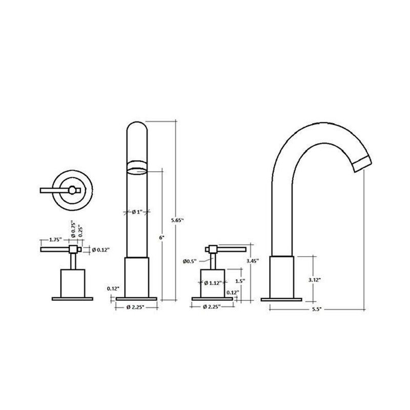 Smart Lever Bathroom Faucet - Widespread - 8" Brass/Polished Brass
