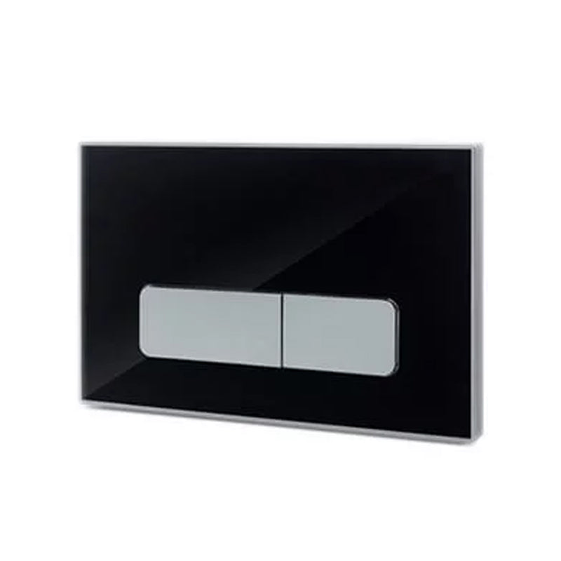 Sigma Double Toilet Flush Plate - Wall Mount - 10" Abs/Polished Chrome/Black