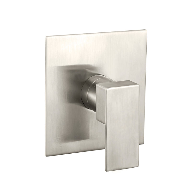Flat 1 Way Shower Mixer - Wall Mount - 3" Brass/Brushed Nickel