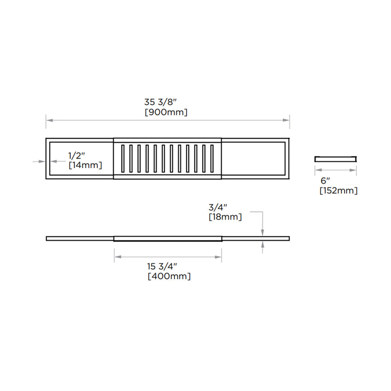 Berlin Bathtub Tray - Free Standing - 36" Brass/Polished Nickel