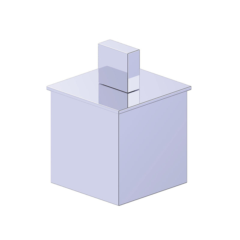 Berlin Small Cotton Box - Free Standing - 4" Brass/Polished Chrome