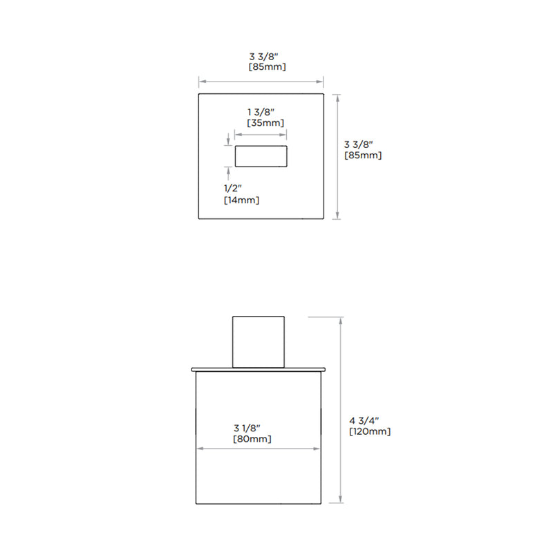 Berlin Small Cotton Box - Free Standing - 4" Brass/Polished Chrome