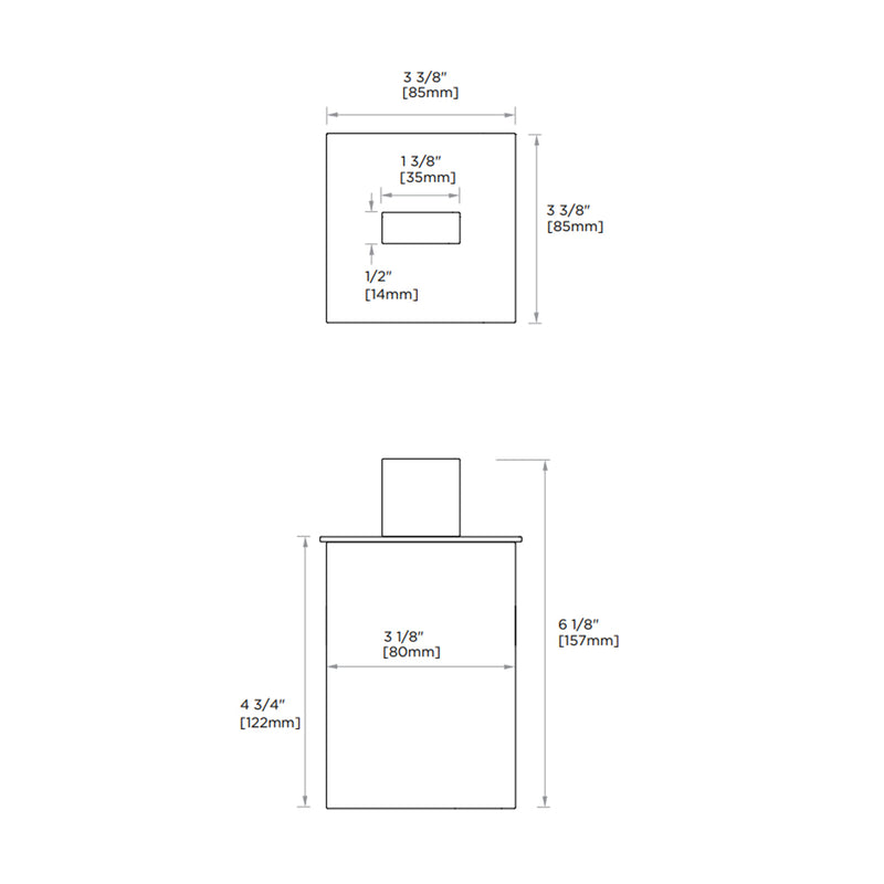 Berlin Large Cotton Box - Free Standing - 7" Brass/Polished Nickel