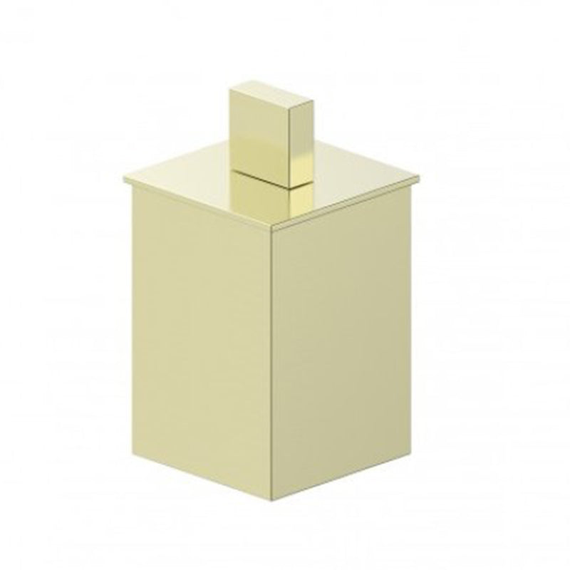 Berlin Large Cotton Box - Free Standing - 7" Brass/Brushed Brass