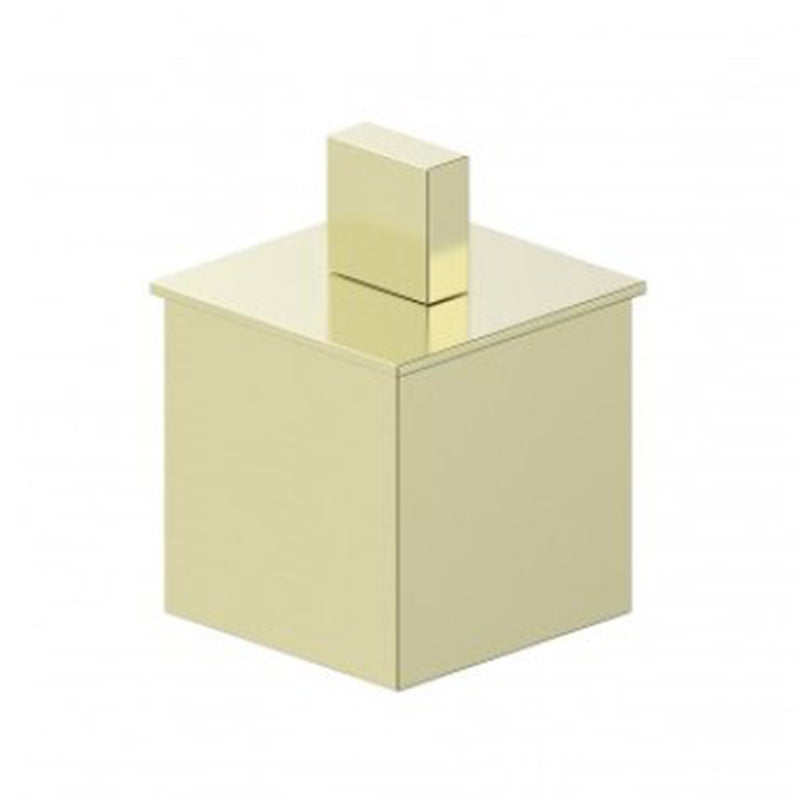 Berlin Small Cotton Box - Free Standing - 4" Brass/Brushed Brass