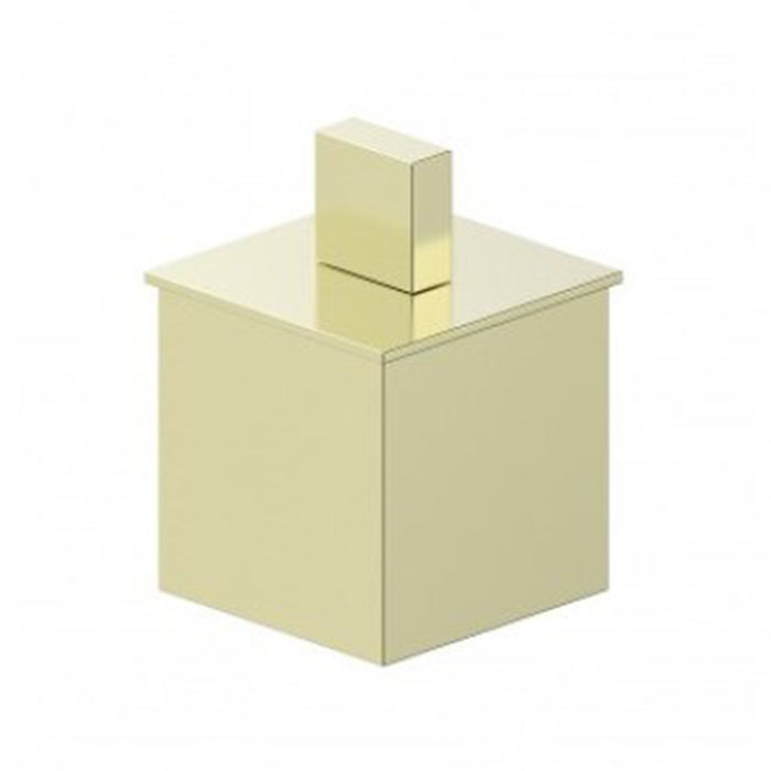 Berlin Small Cotton Box - Free Standing - 4" Brass/Brushed Brass